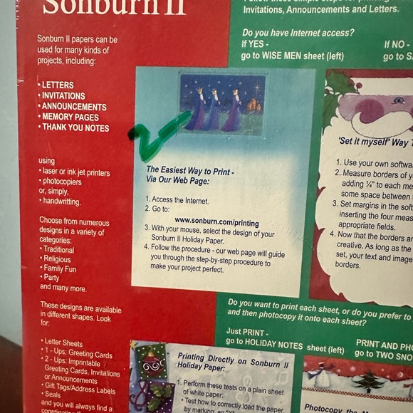 Christmas Craft Paper Stationary Holidays Stocking Sonburn 100 Sheets New Sealed - Picture 12 of 14